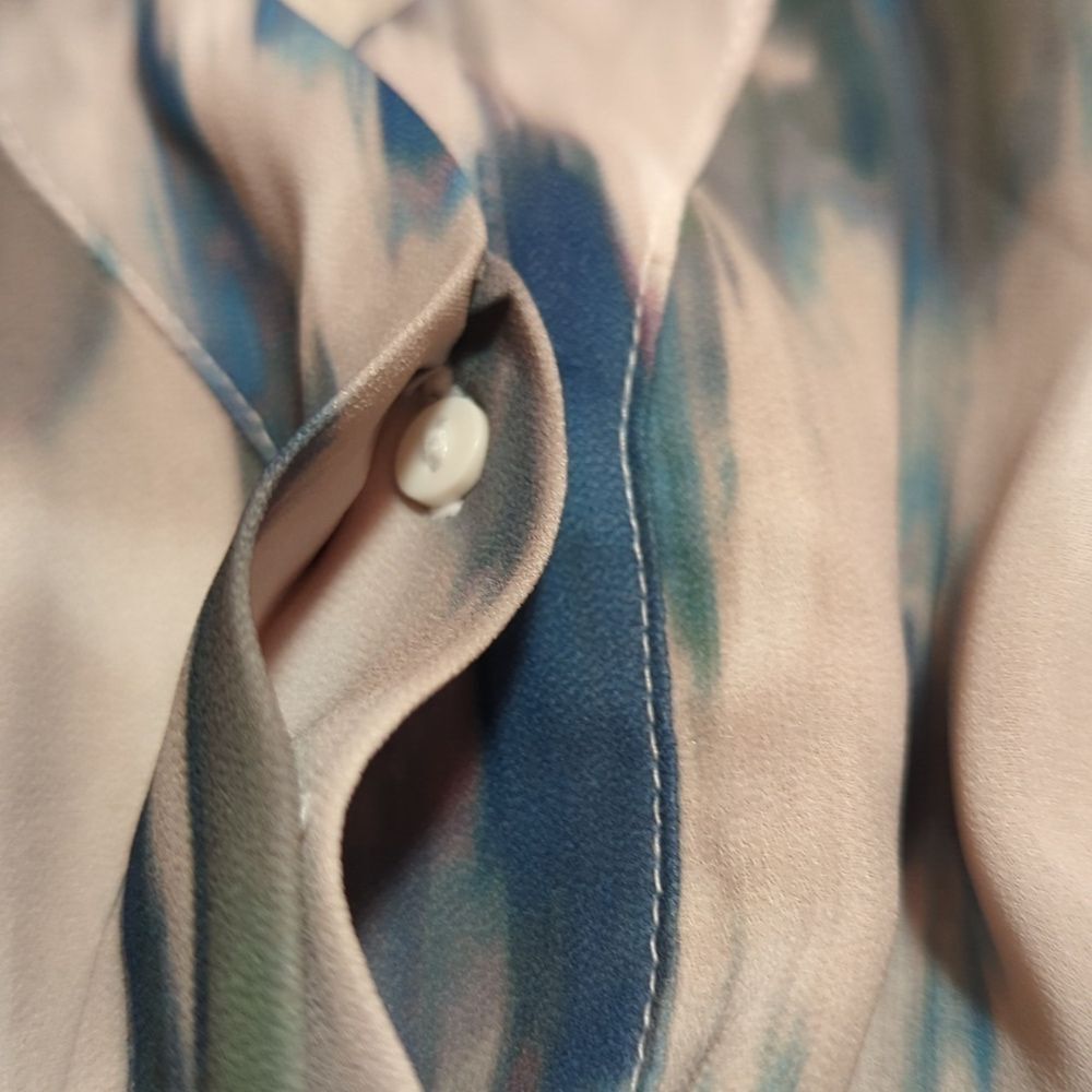 H & M Women's V-Neck 3/4 Button Lined Dress w/Butterfly Sleeves Tie Waist Sz XL - Picture 8 of 8